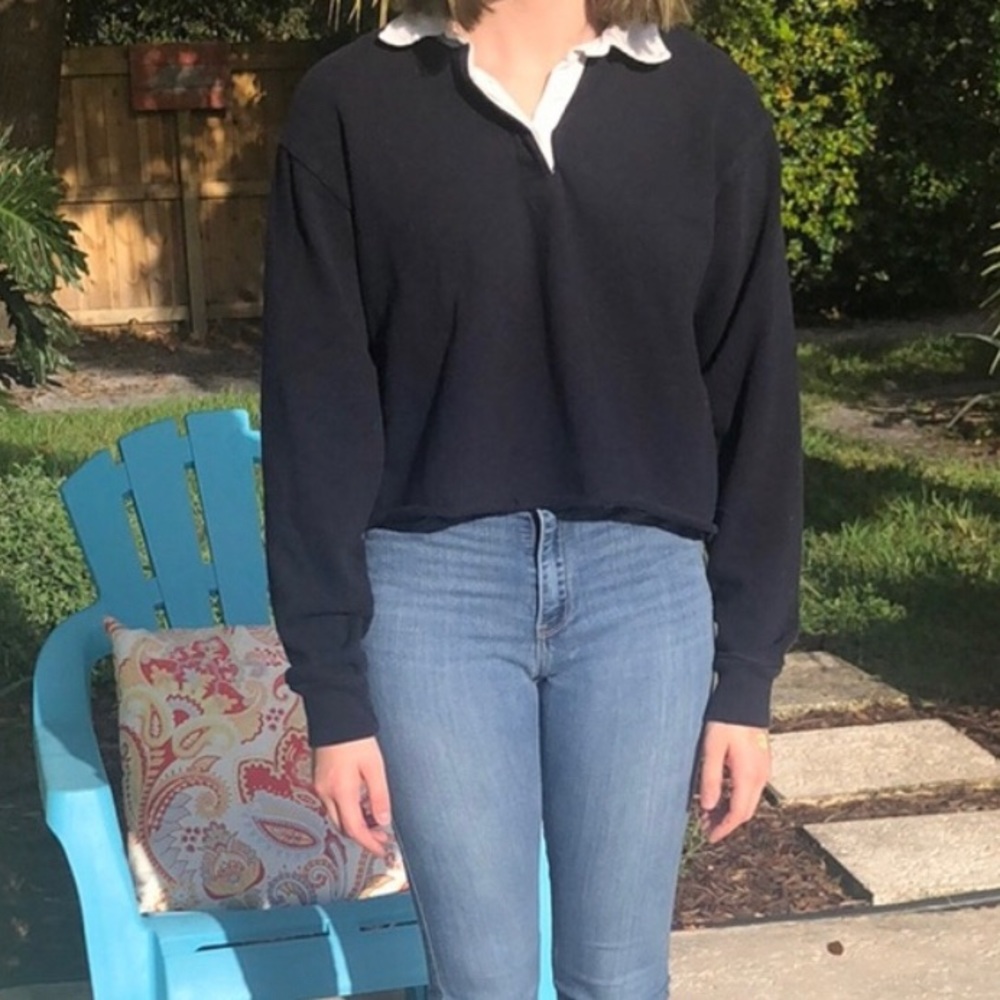 Brandy Melville Cropped Rugby Top